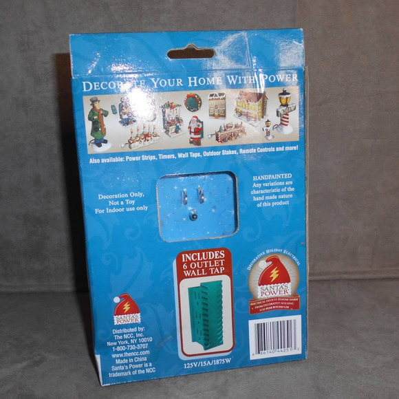 Santa's Power Mister Mr. Snowman Decorative 6 Outlet Wall Adapter NIB - Picture 6 of 9